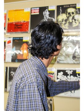 パーク(PARK) メンズミディアムウルフオールバックニュアンスパーマ