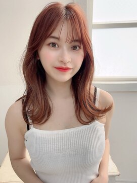 ヘアーデザイン ディードット ウル(D. ulu) 韓国風オレンジピンク