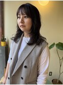 〈浅草 半個室〉ラベンダーブラウン×ルーズパーマ