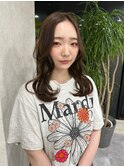 ダブルカラー　ヘーゼルベージュ　縮毛矯正　ロングレイヤー