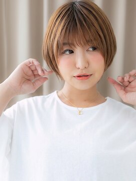 カバーヘア ブリス 上尾西口店(COVER HAIR bliss) ハイトーンカラー小顔シャギーカットハンサムショート10代20代W