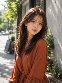 艶髪ブラウン×ロングレイヤー×小顔