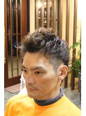 大人ツーブロックパーマスタイル