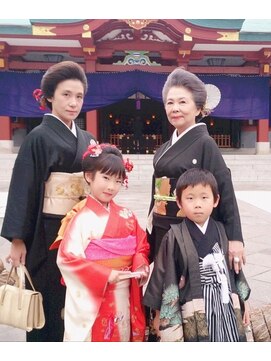 ラパン 美容室 お子様新日本髪 着付け