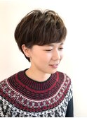 簡単スタイリングのパーマベリーショート