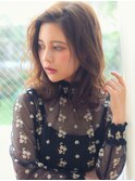パーマ銀座大人可愛い小顔ゆるふわミディアムボブ