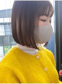 あごした3センチボブ　切りっぱなしボブ　ラインボブ