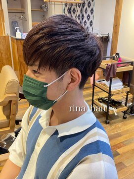 ロレ バトヘアー 下北沢(lore bat.hair) ブラウンメンズカラー/ショートマッシュツーブロ刈り上げ