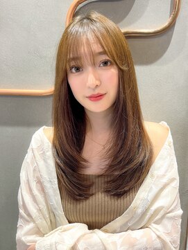 ロンド エスポワール 錦糸町(Lond espoir) 〇韓国前髪ザクザクレイヤーピンクベージュシースルーバング