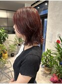 レッド×オレンジ 秋のトレンドカラー☆暖色カラー/20代