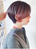 【morio 原宿】マッシュショート　インナーカラー　オレンジ