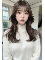 シェル 立川(shell)&nbsp;くびレイヤーエモージュ前髪ピンクベージュワンカール【立川】