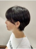 マッシュショート丸みショートショートボブ前髪あり30代40代