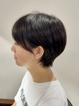 リットバイディア 茅ヶ崎(Lit by diar) マッシュショート丸みショートショートボブ前髪あり30代40代