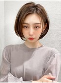 大人可愛い/耳かけショートボブ/メルティカラー/似合わせカット