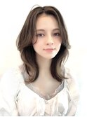 くびれミディココアベージュカカオブラウンナチュラルくびれヘア