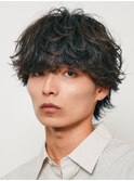 福岡天神ゆるめシャドウパーマメンズマッシュウルフカット緩め
