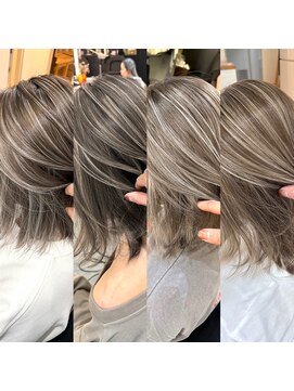 ブレンド 渋谷(BLend) ハイライトカラーくびれヘアアプリコットオレンジ