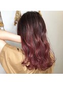 ローズピンク×バレイヤージュ