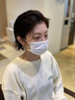 マシェリ(ma cherie)&nbsp;パッツンボブを黒髪オールバックでクールに