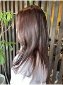 大人女子ロング ロングレイヤー アッシュカラー グレージュ