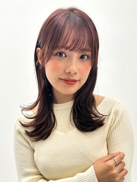 ラフィスヘアー パレス 宮崎店(La fith hair palace) 【La fith】カシスブラウン×外ハネセミディ