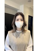 【sati 子安】ミディアムくびれヘア×イヤリングカラー