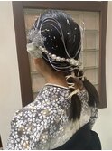ヘアアレンジと袴着付け