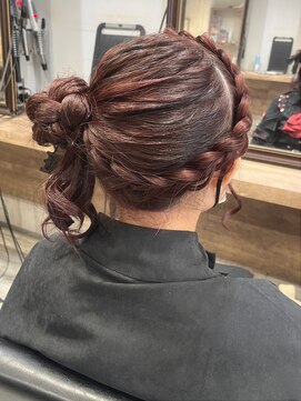 ヘアセット アリエス 新宿駅前店(aries) *.編みかちゅ片側くらげ.+