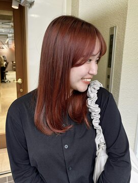 ラミエ バイ メルト 吉祥寺(lamie by melt) 小川/ブリーチなしカラーオレンジブラウンミディアムレイヤー