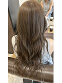 アッシュベージュ レイヤーなしロング
