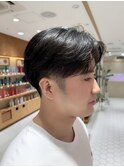 メンズセンターパートメンズカットニュアンスパーマビジネスヘア