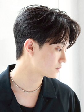 アズ ワン(AS ONE) 韓国ヘアコンマバング韓国マッシュセンターパートフェザーパーマ