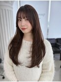 美髪レイヤーカット/顔まわりレイヤー/ストレートロングレイヤー