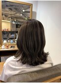透明感グレージュ白髪ぼかしハイライト