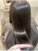 小顔セミウェットウェーブピンクベージュハイライトカラー