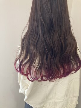 ドクターズサロン レラパール 紫と赤のランダム裾カラー