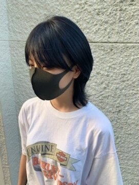 アッシュ 二俣川南口店(Ash) 【ミディアムウルフ】ブルーブラックでクールに