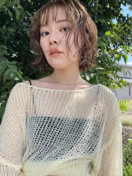 イフ 高崎本店(Ifh) ボブ×オリーブベージュ【春カラー/透明感カラー】