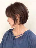 ハイライト白髪ぼかしダブルカラーインナーカラーショートボブ