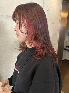 アチーブリス(achieve Liss) ワインレッドイヤリングカラー透け感ブラウンカラー