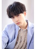 韓国ヘア韓国マッシュセンターパートフェザーパーマ