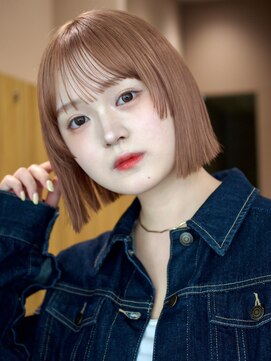 ガーデンヨコハマエスト(GARDEN YOKOHAMA est) 切りっぱなしボブ姫カットレイヤーベージュ外ハネボブ