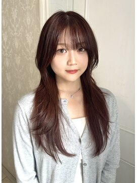 ヘアスタジオ アルス 御池店(hair Studio A.R.S) レイヤーカットハッシュカットロングレッドブラウンカラー