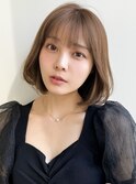 20代30代40代◎くせ毛風カール外ハネボブシースルーバング