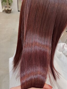 シェル 津山の手店(shel) 10代20代髪質改善カラー暖色系レッドカラー