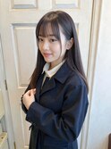 小顔/ダークアッシュ/ラベンダーブラウン/ロングストレート/上品