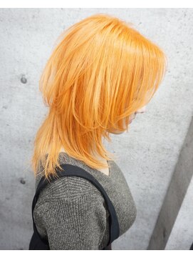 ヘアテリア リュウ 大塚(hair teria ryu) フルブリーチ/ペールオレンジ/ミディアムウルフ