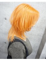 ヘアテリア リュウ 大塚(hair teria ryu) フルブリーチ/ペールオレンジ/ミディアムウルフ