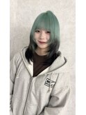 ミントグリーン×ブラウン ルーツカラー